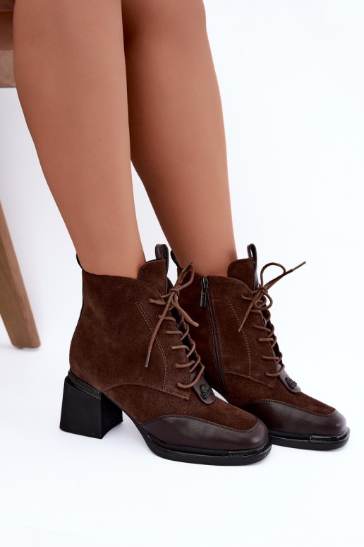 botines aislantes de ante sintético Artiker 59C0115 en color chocolate