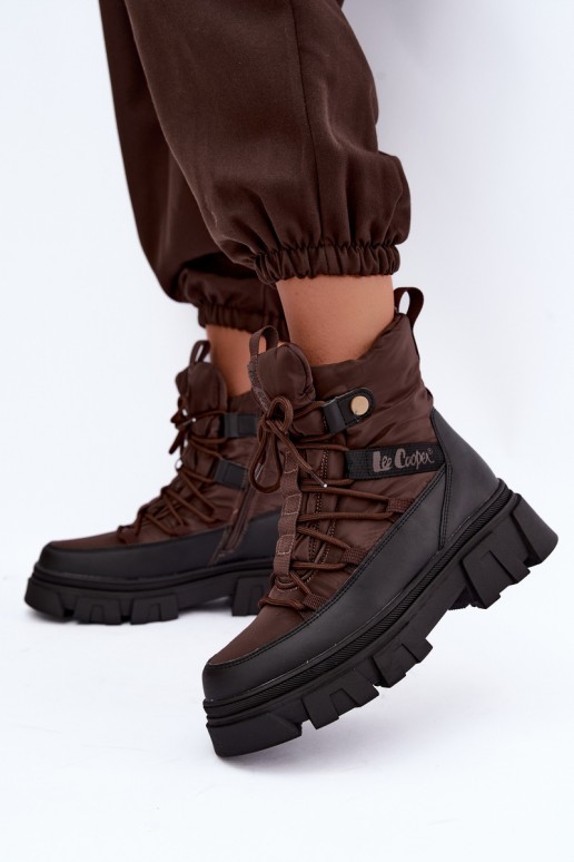 botas de nieve para mujer Lee Cooper LCJ-26-01-4631 en color marrón