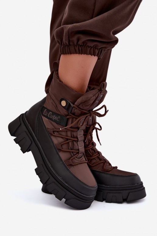 botas de nieve para mujer Lee Cooper LCJ-26-01-4631 en color marrón