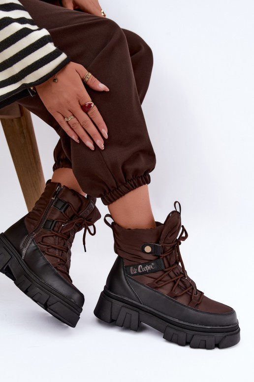 botas de nieve para mujer Lee Cooper LCJ-26-01-4631 en color marrón