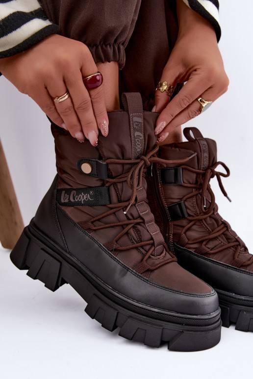 botas de nieve para mujer Lee Cooper LCJ-26-01-4631 en color marrón
