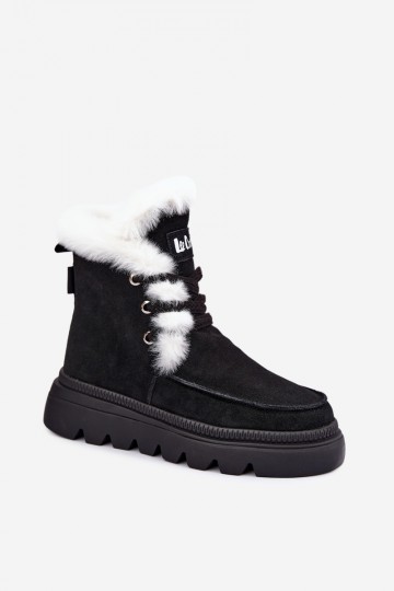 botas de nieve para mujer de ante sintético Lee Cooper LCJ-25-01-3737 en color negro