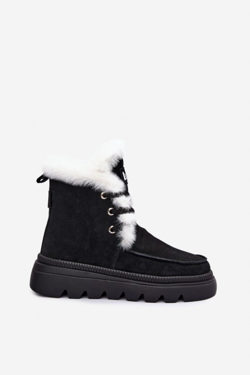botas de nieve para mujer de ante sintético Lee Cooper LCJ-25-01-3737 en color negro