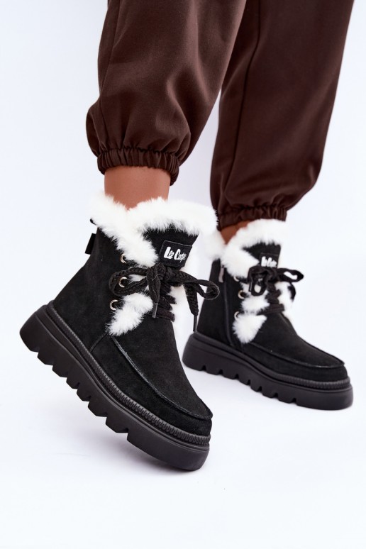 botas de nieve para mujer de ante sintético Lee Cooper LCJ-25-01-3737 en color negro
