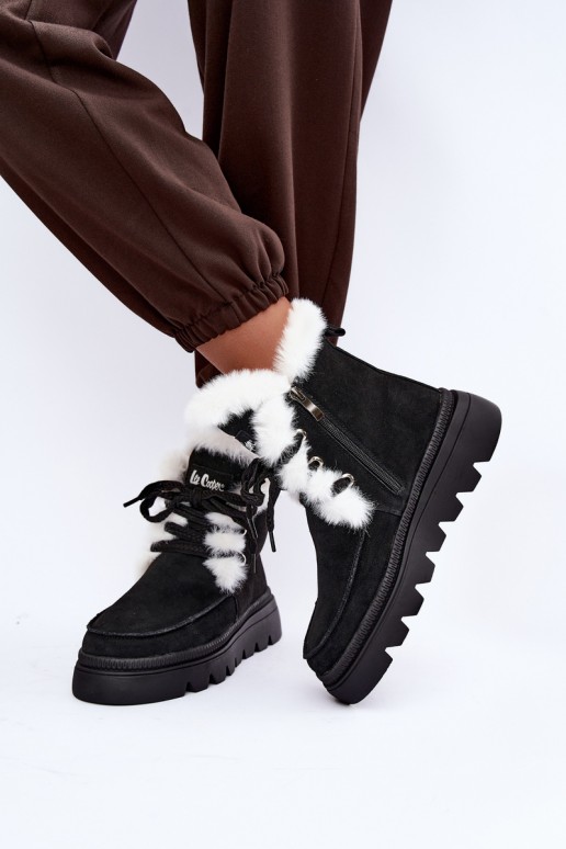 botas de nieve para mujer de ante sintético Lee Cooper LCJ-25-01-3737 en color negro