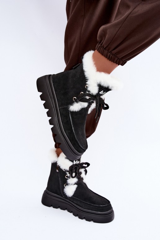 botas de nieve para mujer de ante sintético Lee Cooper LCJ-25-01-3737 en color negro