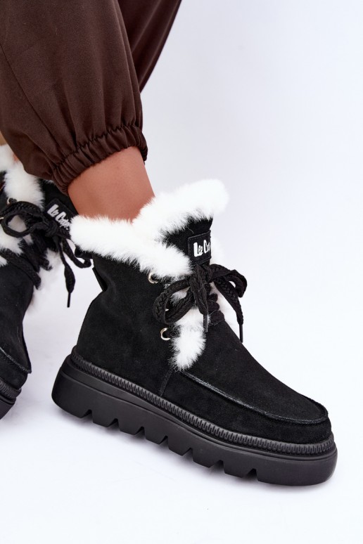 botas de nieve para mujer de ante sintético Lee Cooper LCJ-25-01-3737 en color negro