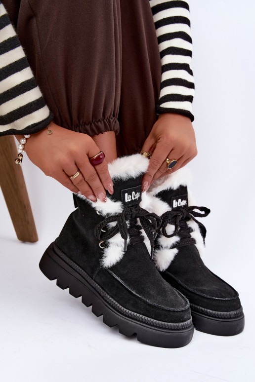 botas de nieve para mujer de ante sintético Lee Cooper LCJ-25-01-3737 en color negro