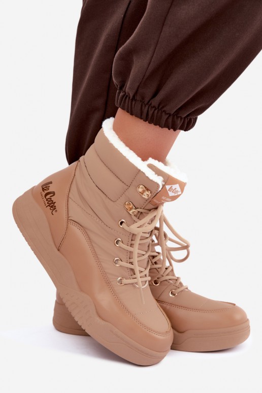 botas de nieve con cordones Lee Cooper LCJ-44-4565 en color marrón