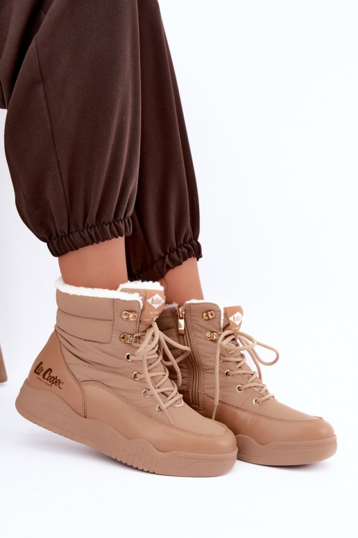 botas de nieve con cordones Lee Cooper LCJ-44-4565 en color marrón
