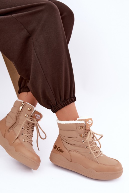 botas de nieve con cordones Lee Cooper LCJ-44-4565 en color marrón