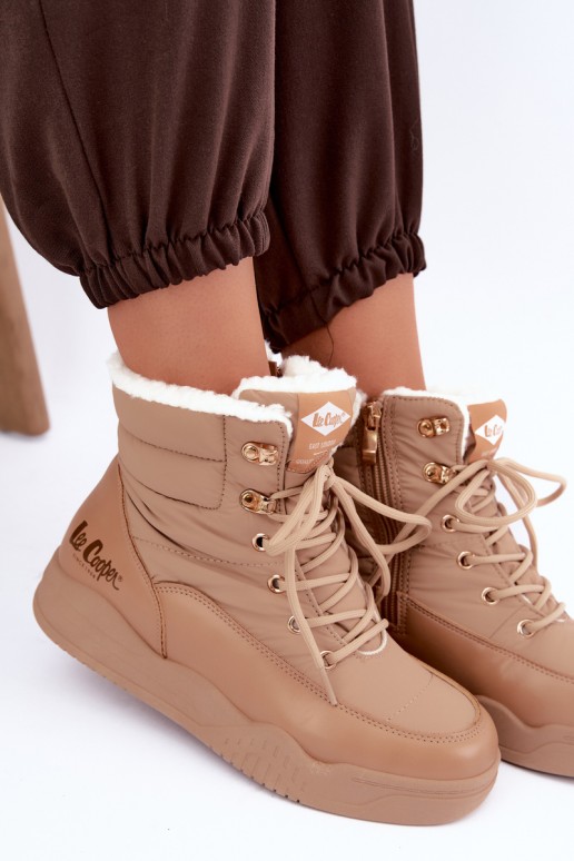 botas de nieve con cordones Lee Cooper LCJ-44-4565 en color marrón