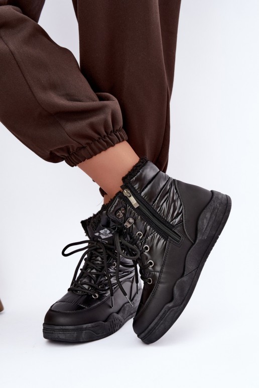 botas de nieve con cordones Lee Cooper LCJ-44-4562 en color negro