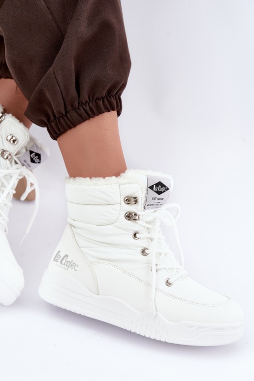 botas de nieve con cordones Lee Cooper LCJ-44-4563 en color blanco