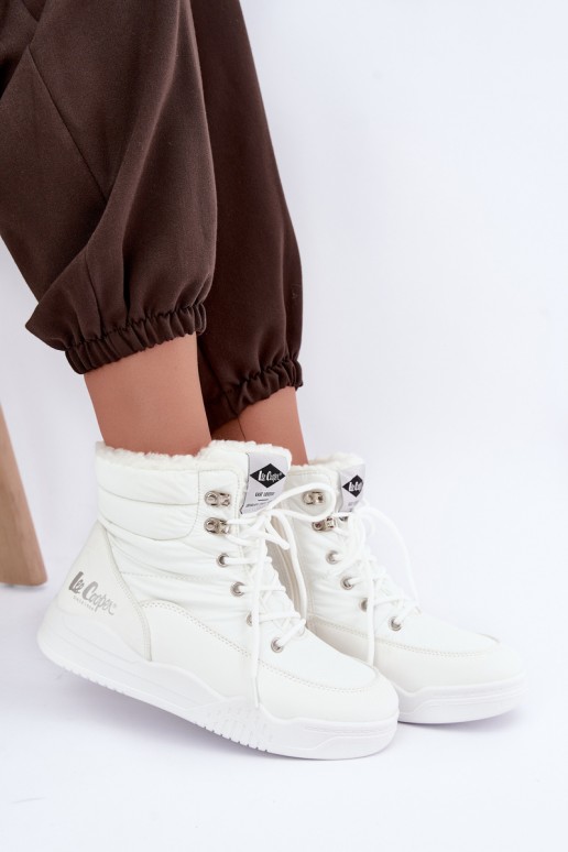 botas de nieve con cordones Lee Cooper LCJ-44-4563 en color blanco
