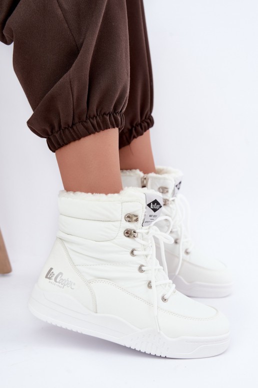 botas de nieve con cordones Lee Cooper LCJ-44-4563 en color blanco