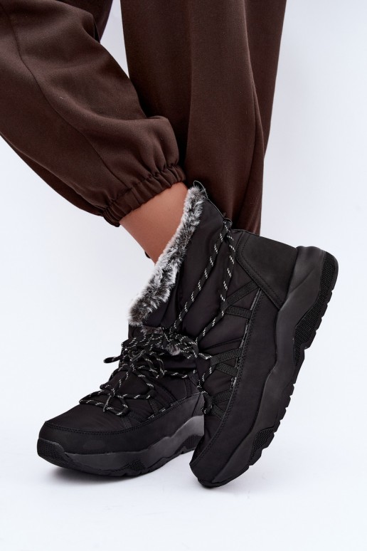 botas de nieve slip-on con detalles elegantes Lee Cooper LCJ-24-03-3063 en color negro
