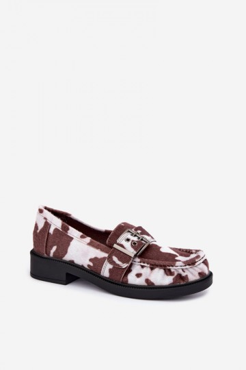 Mocasines para mujer con volantes y hebillas en estampado Daliare