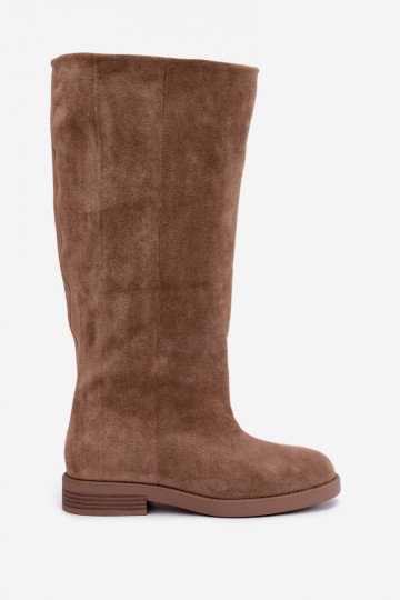 Botas altas con tacones anchos en color arena Jasmire 2