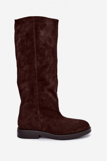 Botas altas con tacones anchos en color chocolate Jasmire 2