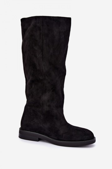 Botas altas con tacones anchos en color negro Jasmire