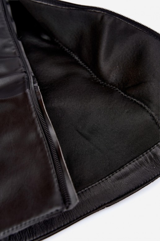 botas altas con caña atada y cordones decorativos en color negro Pamina