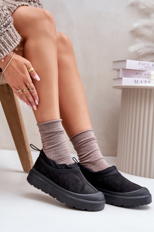 Botas de nieve negras para mujer con plataforma y caña baja Izamine