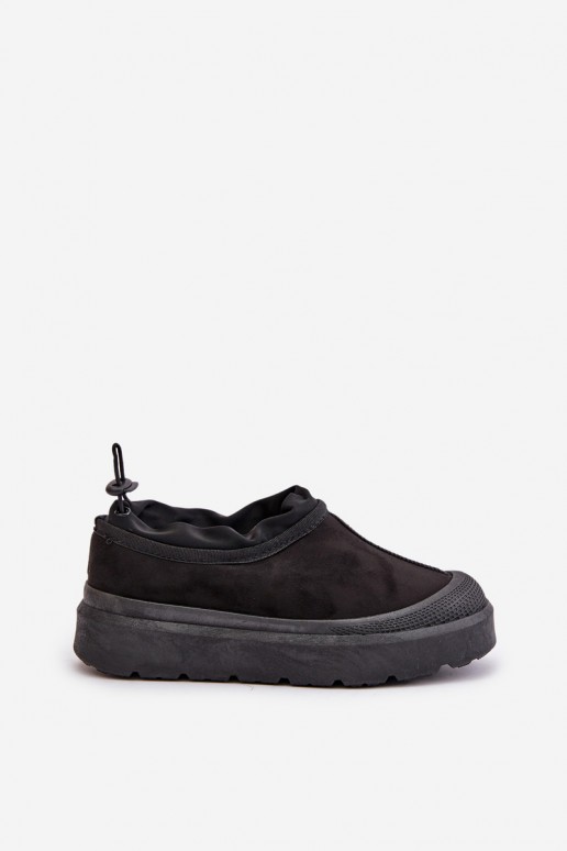 Botas de nieve negras para mujer con plataforma y caña baja Izamine