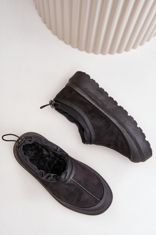 Botas de nieve negras para mujer con plataforma y caña baja Izamine