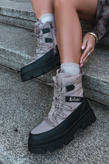 Botas de nieve beiges para mujer Lee Cooper LCJ-24-47-3143