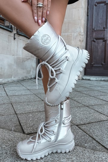 Botas de nieve beige y doradas con plataforma Lee Cooper LCJ-25-12-3663 2