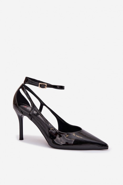 Zapatos de tacón negros de piel sintética con efecto charol Fionnel