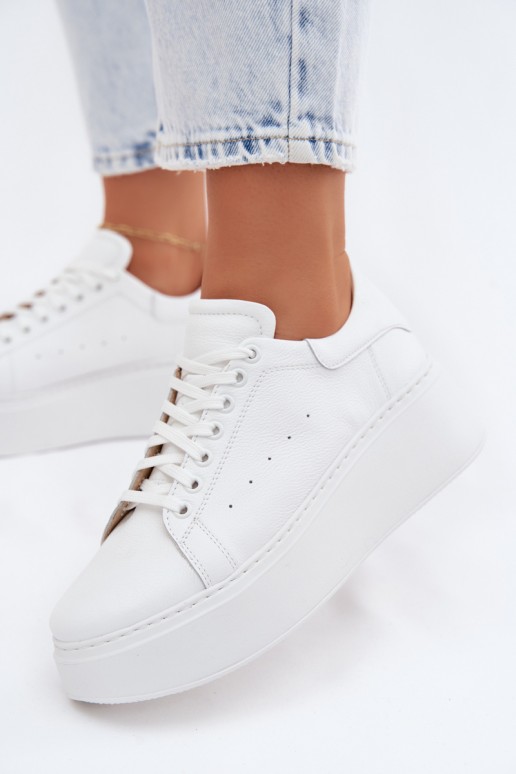 Zapatillas blancas para mujer con plataforma Zazoo N408S2