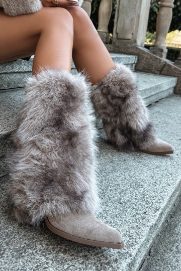 Botas altas de arena cálidas con piel Saphielle 2