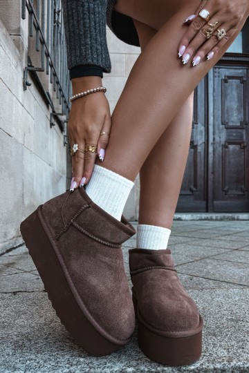 Botas de nieve para mujer de ante natural en color marrón Tairene