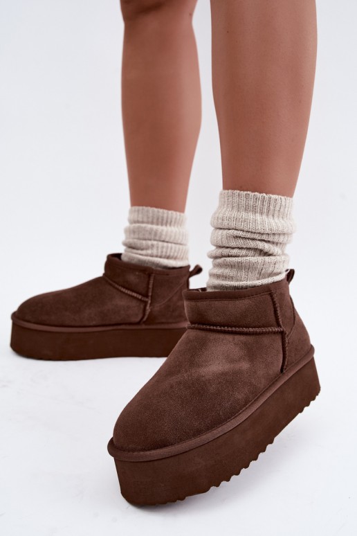 Botas de nieve para mujer de ante natural en color marrón Tairene