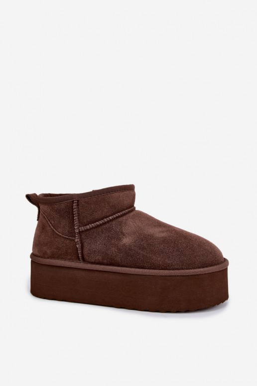 Botas de nieve para mujer de ante natural en color marrón Tairene
