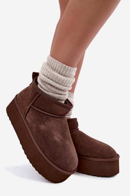 Botas de nieve para mujer de ante natural en color marrón Tairene