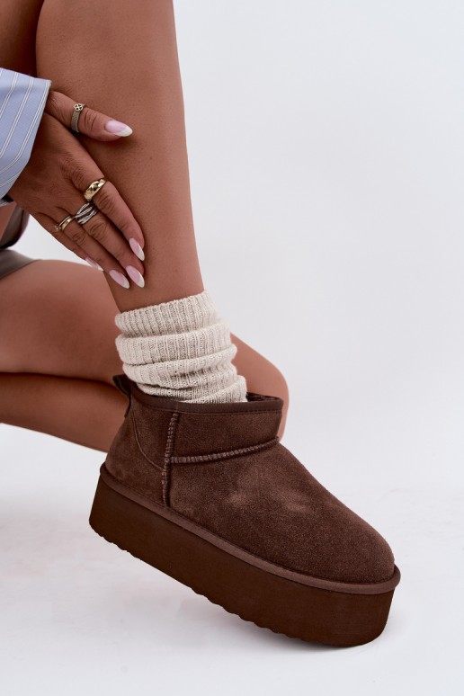 Botas de nieve para mujer de ante natural en color marrón Tairene