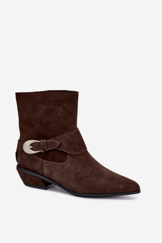 Botines aislados Serenelle de estilo cowboy en ante sintético marrón