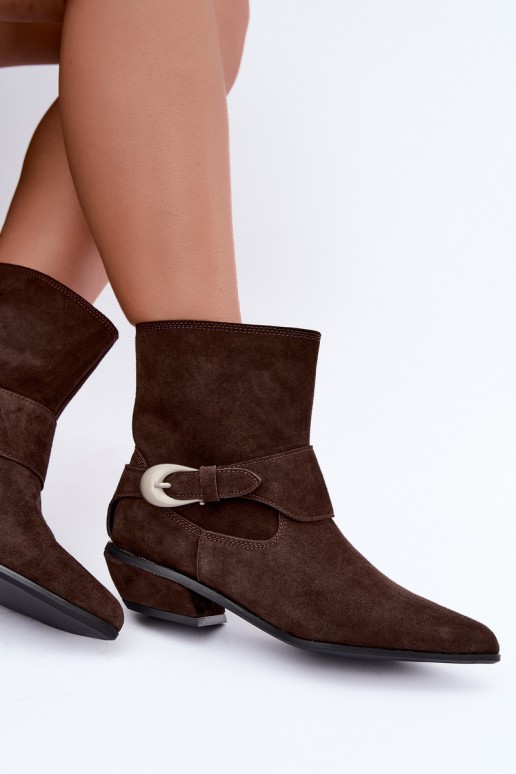 Botines aislados Serenelle de estilo cowboy en ante sintético marrón