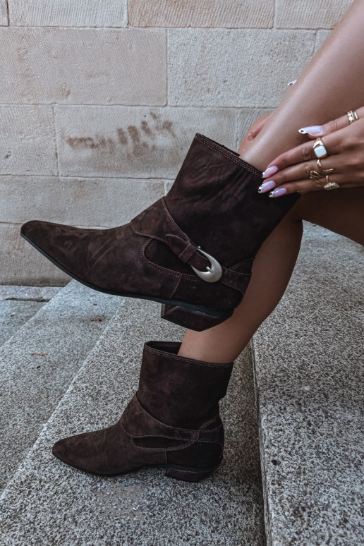 Botines aislados Serenelle de estilo cowboy en ante sintético marrón