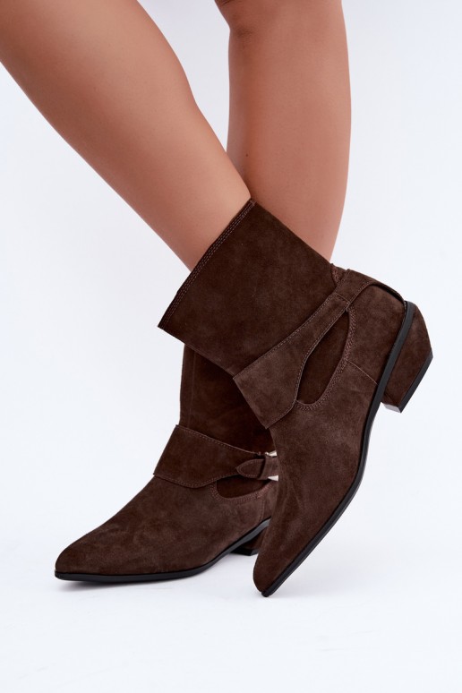 Botines aislados Serenelle de estilo cowboy en ante sintético marrón