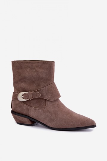 Botines aislados Serenelle de estilo cowboy en ante sintético color arena 2