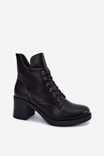 Botines de mujer cálidos con cordones en negro Garella 2