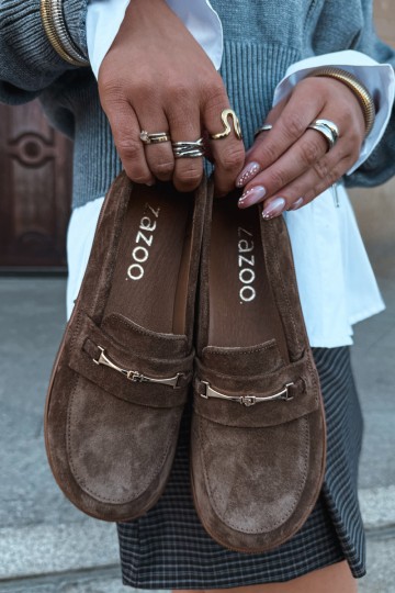 mocasines de ante sintético marrón Zazoo 2
