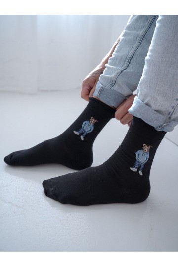 Calcetines negros para hombre Meškiukai IN Bluzie