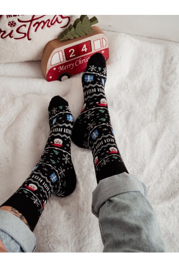 Calcetines para hombres con el texto HO! HO! HO! en negro