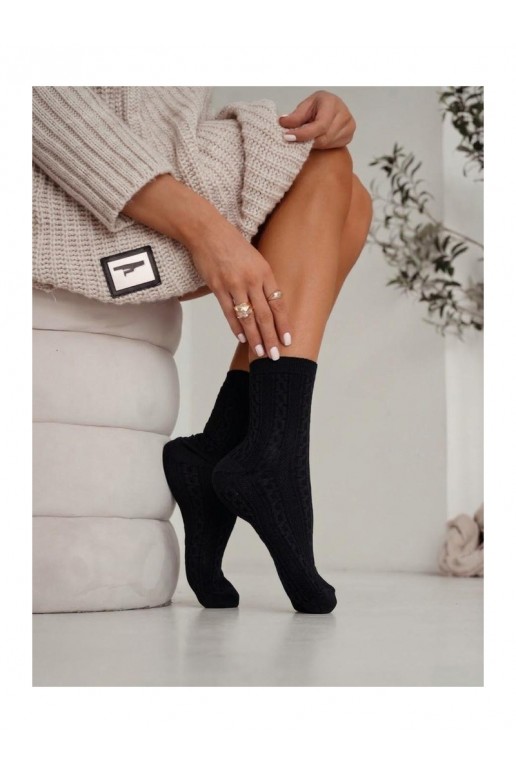 Calcetines de mujer con cadena en negro