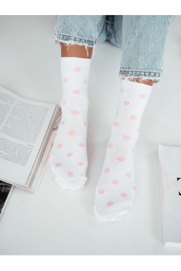 Calcetines de mujer con puntos en blanco